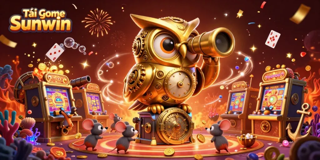 Experience the excitement of Tải game Sunwin with vibrant casino-themed illustration showcasing thrilling gaming elements.