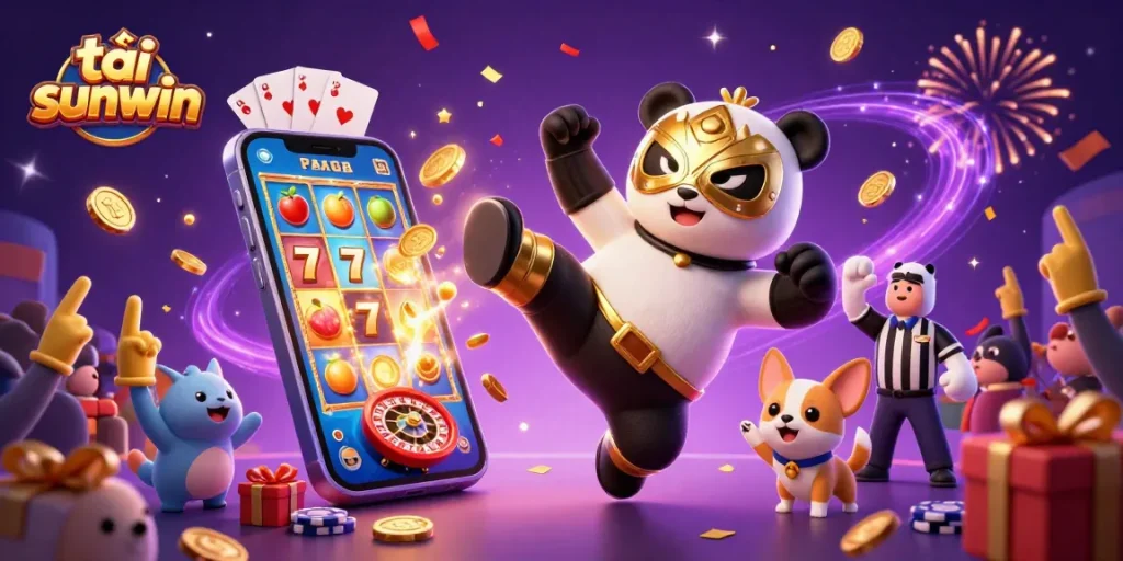 Experience the excitement of tải sunwin with vibrant casino action featuring animated characters and game elements.